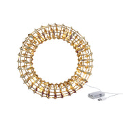 LED Gold Tinsel Wreath With Timer, Wreath, Holiday Decor