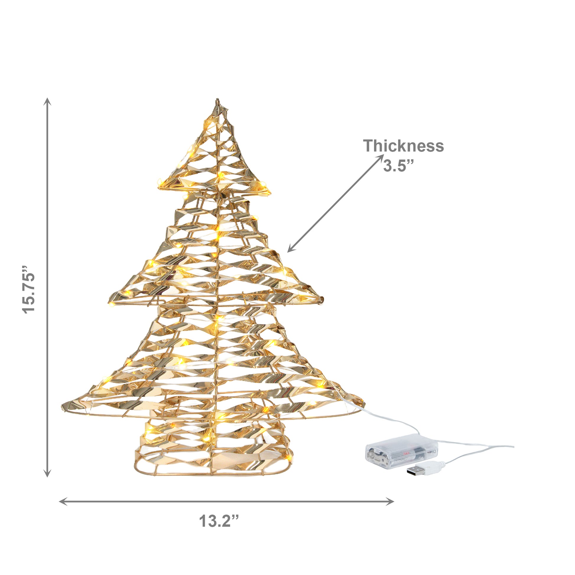 LED Gold Tinsel Christmas Tree With Timer, Christmas, Tinsel Decor, Holiday Decor