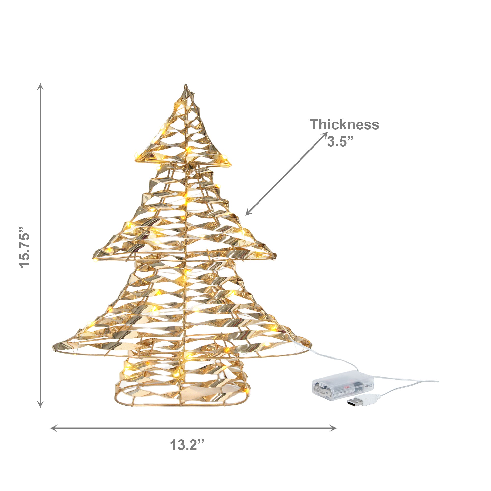 LED Gold Tinsel Christmas Tree With Timer, Christmas, Tinsel Decor, Holiday Decor
