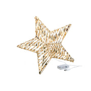 LED Gold Tinsel Star With Timer, Tinsel Decor, Holiday Decor