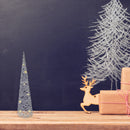 Led White and Silver Paper Cone Tree Large 31.50"