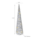 Led White and Silver Paper Cone Tree Large 31.50"