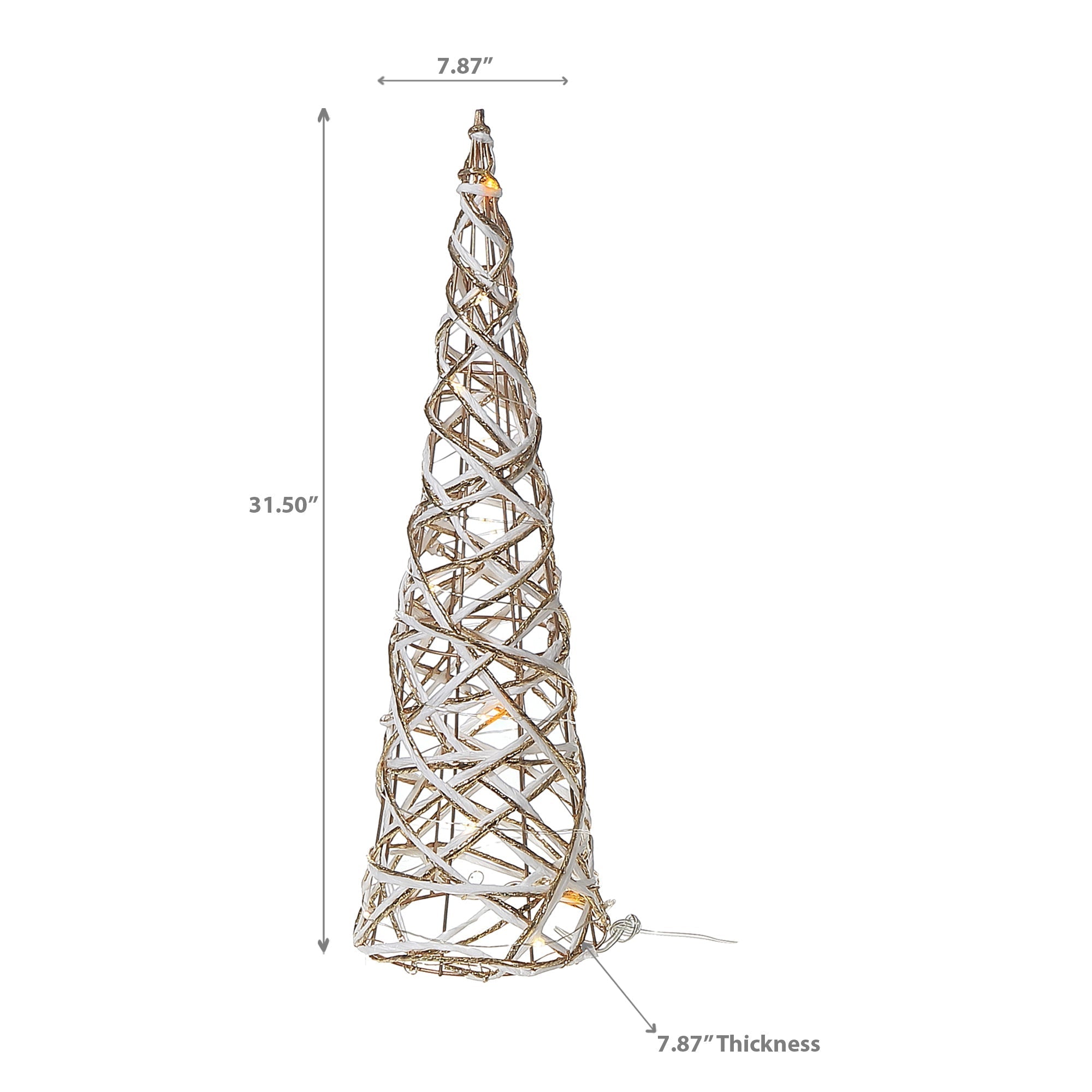 Large LED White & Gold Paper Cone Christmas Tree 31.50" – Holiday Decor