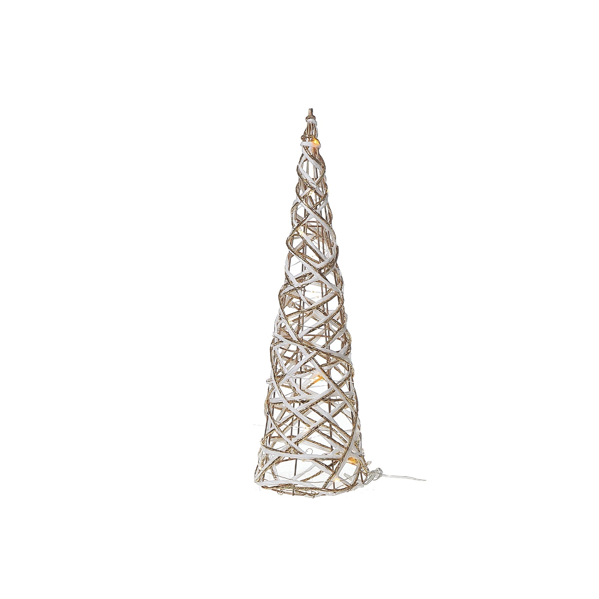 Large LED White & Gold Paper Cone Christmas Tree 31.50" – Holiday Decor