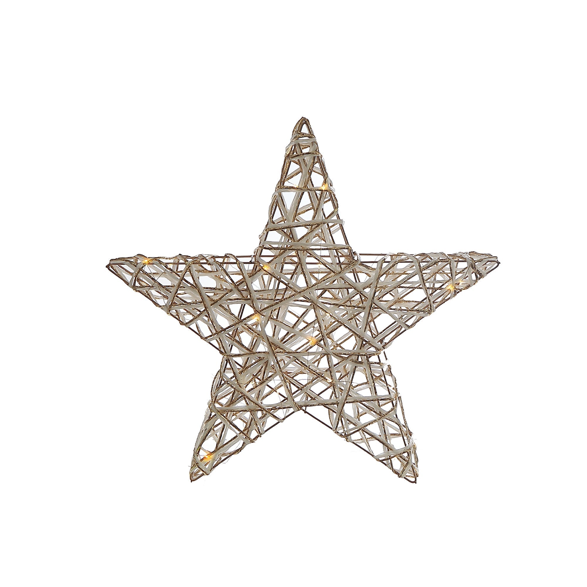 Large LED White & Gold Paper Star 18.90" – Christmas Holiday Decoration