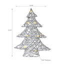 Led White and Silver Paper Christmas Tree Small 15.75"