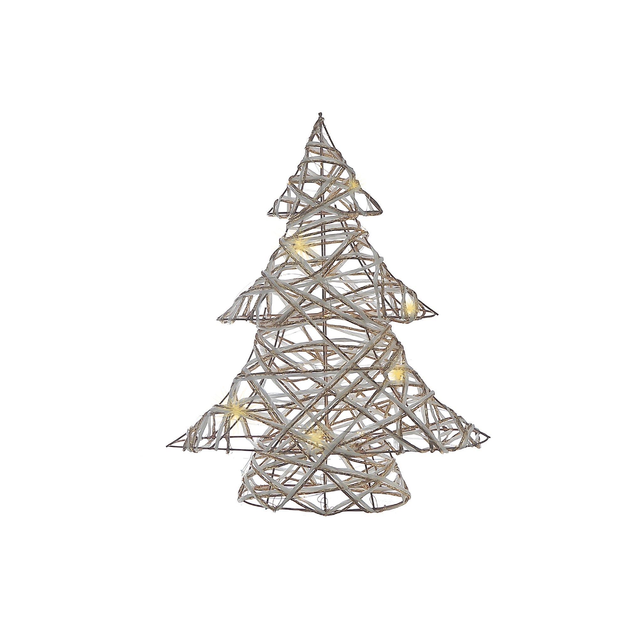 Small LED White & Gold Paper Christmas Tree 15.75" – Holiday Decor