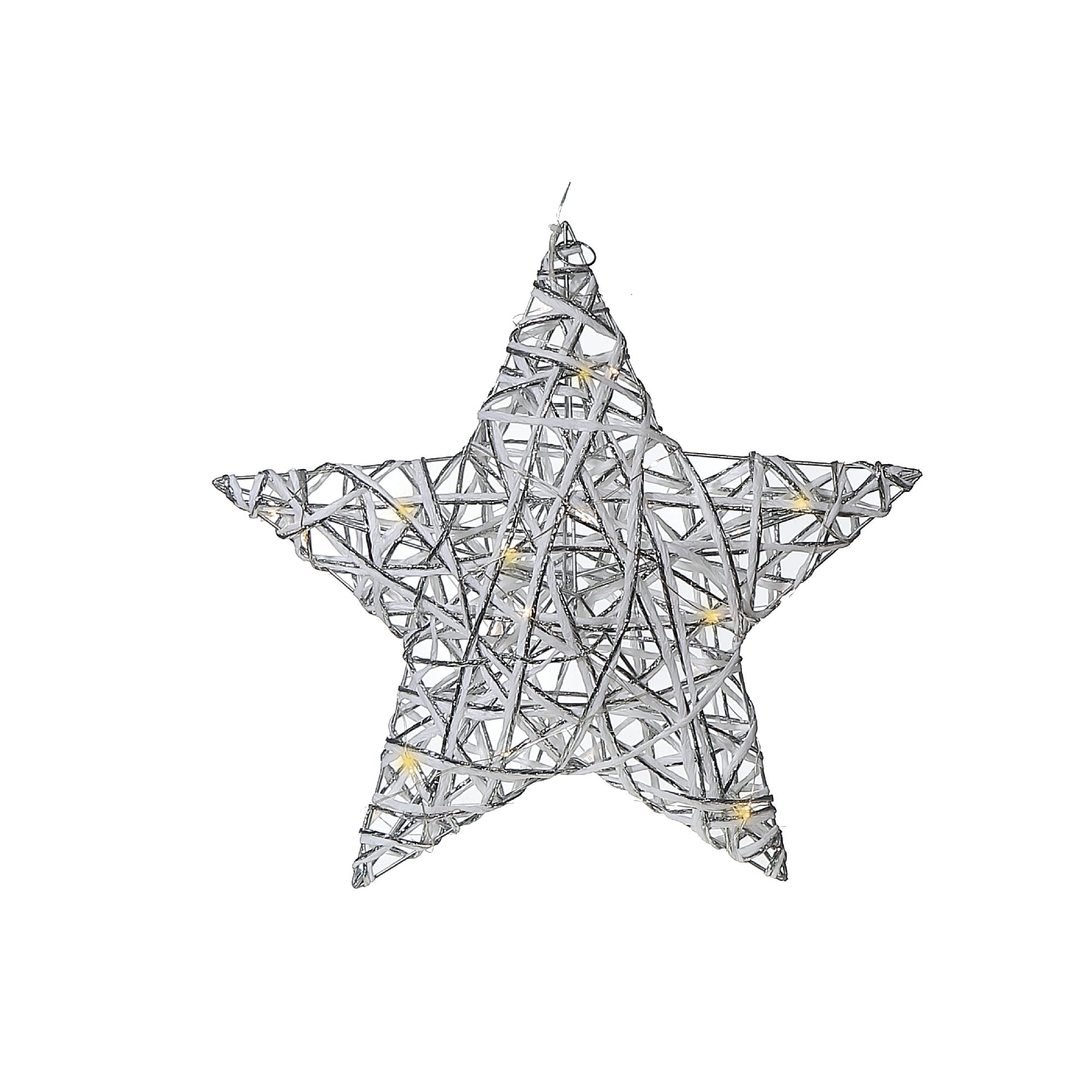Large LED White & Silver Paper Star 15.35" – Holiday Christmas Decoration