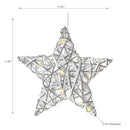Led White and Silver Paper Star Small 11.42"