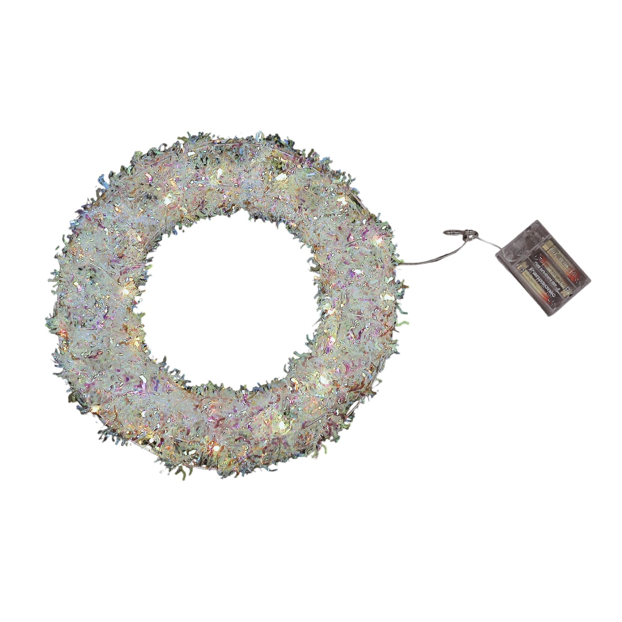 LED Whimsical Christmas Wreath Decoration, Holiday Door or Wall Ornament