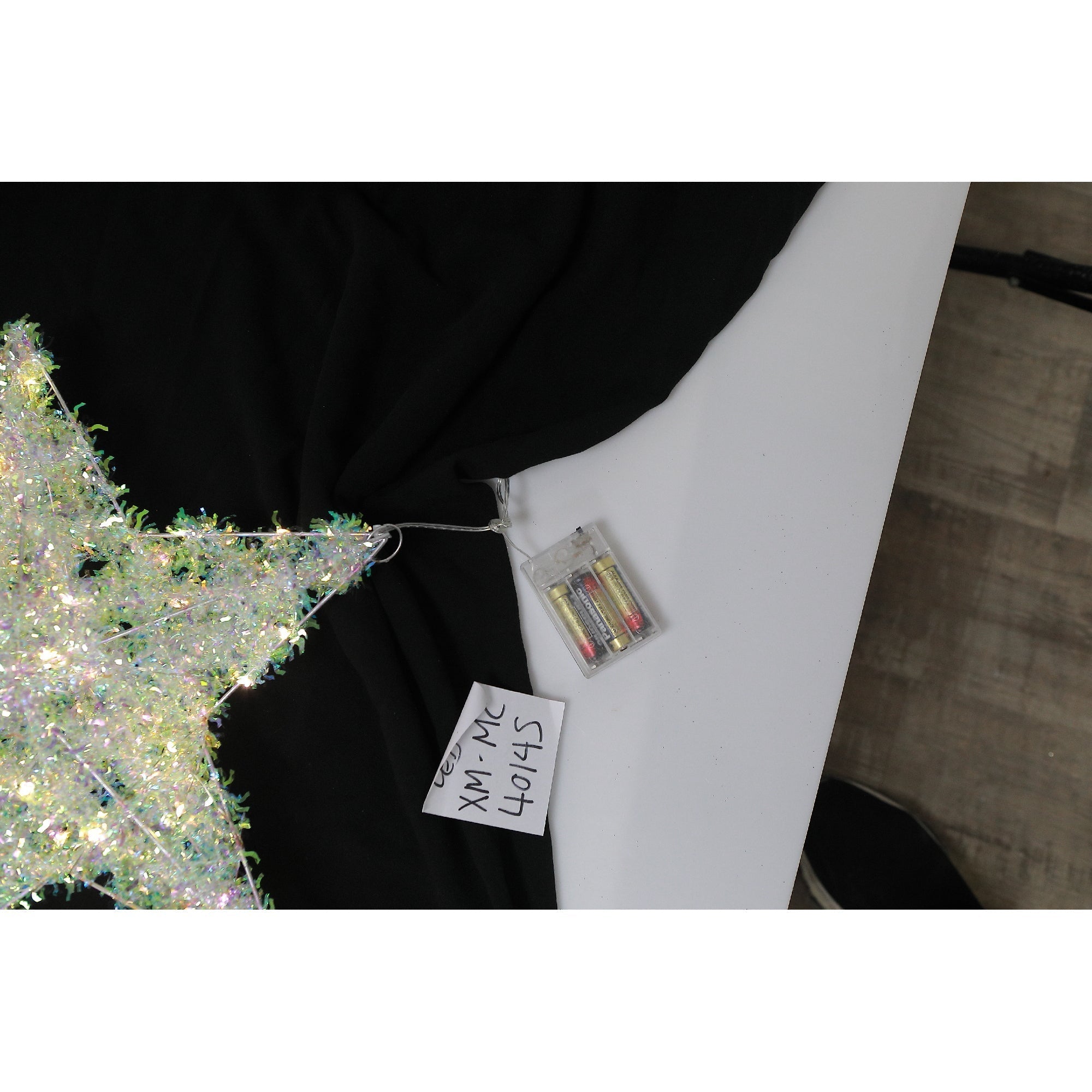 Small LED Whimsical Star Christmas Decoration, Holiday Tree Topper or Hanging Ornament, 15.7 Inch