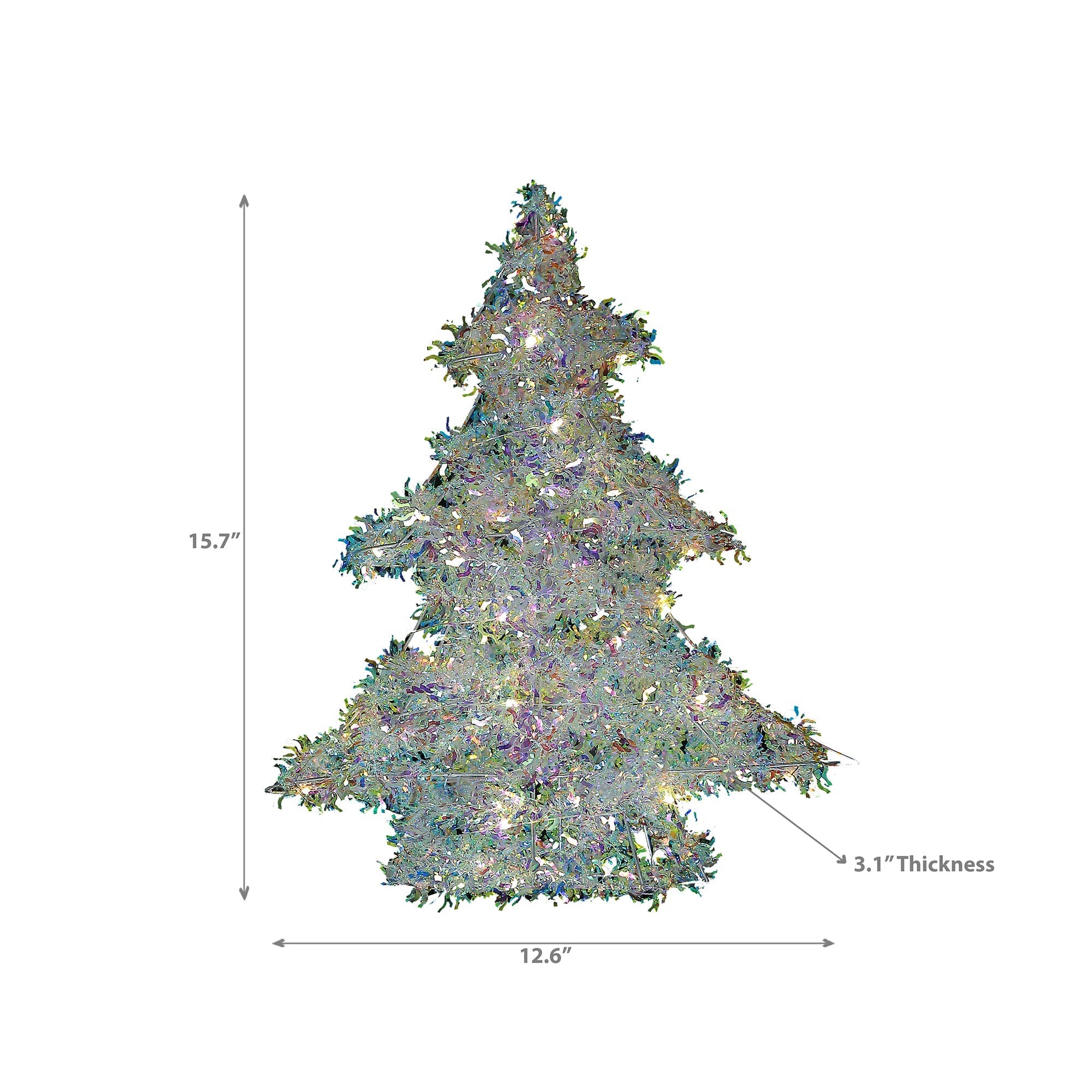 LED Whimsical Tree 15.7" – Christmas Tabletop Decoration, Holiday Accent, Illuminated Winter Decor