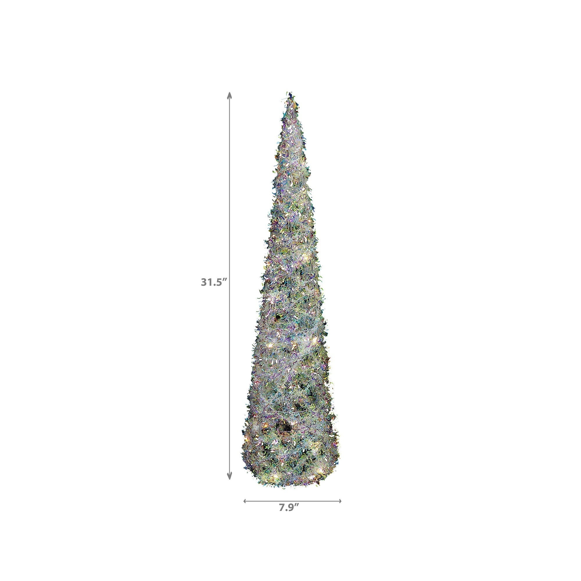 LED Whimsical Cone Tree Large 31.5" – Christmas Tabletop Decoration, Holiday Accent, Illuminated Winter Decor