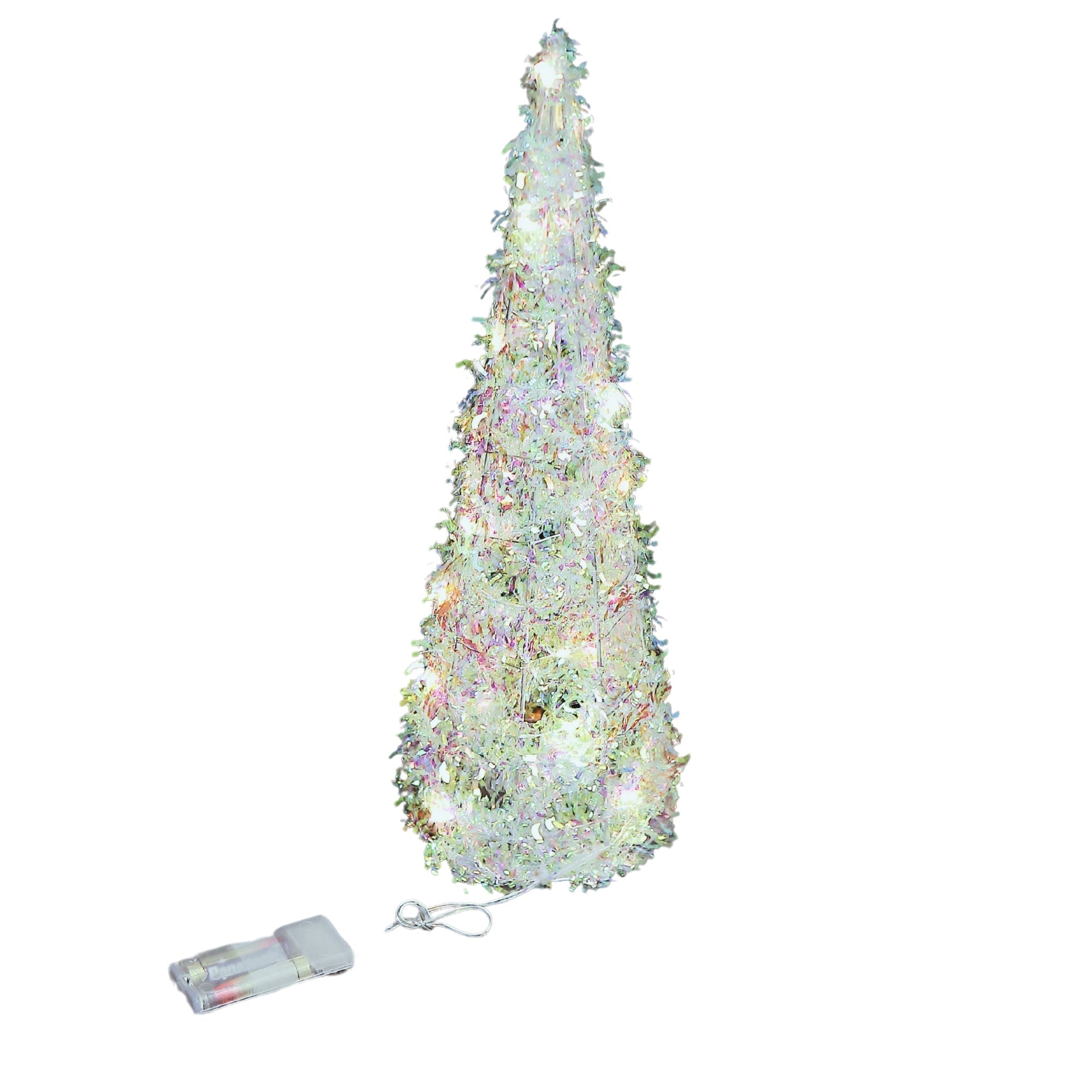 LED Whimsical Cone Tree Medium 23.6" – Christmas Tabletop Decoration, Holiday Accent, Illuminated Winter Decor