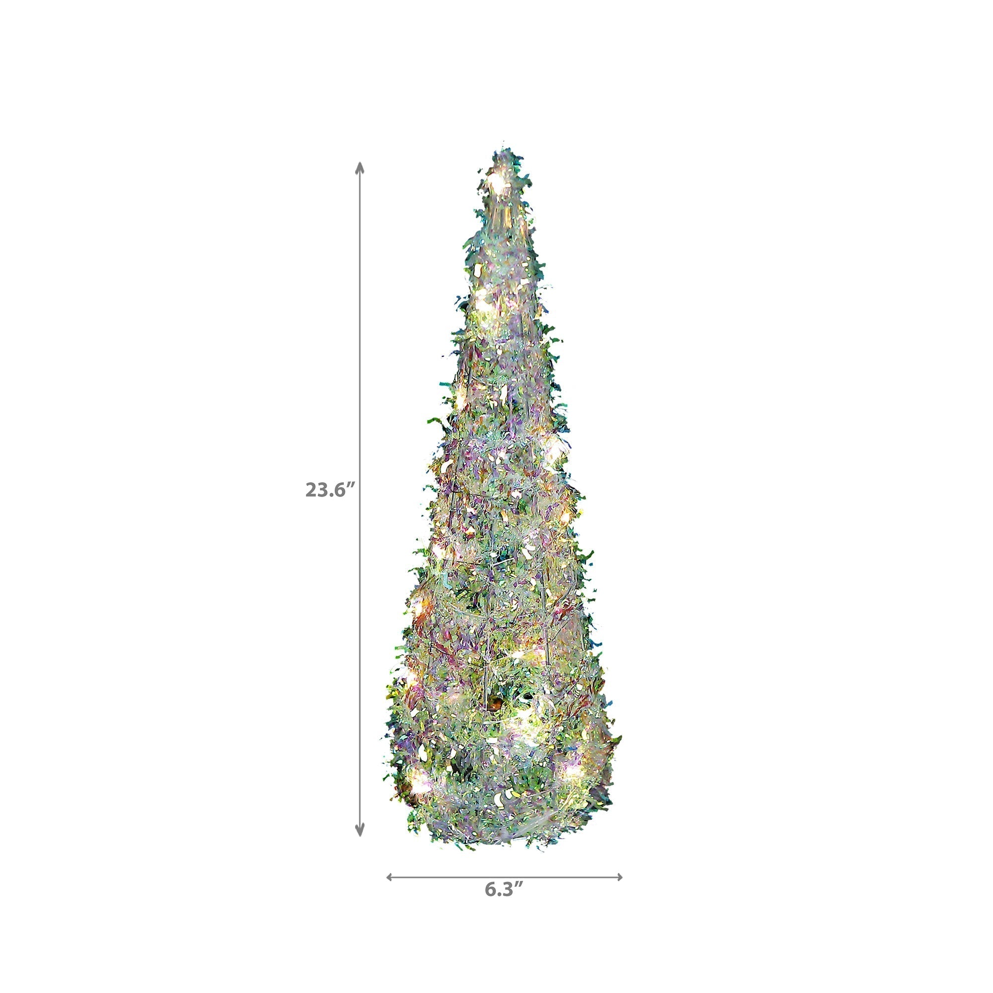 LED Whimsical Cone Tree Medium 23.6" – Christmas Tabletop Decoration, Holiday Accent, Illuminated Winter Decor