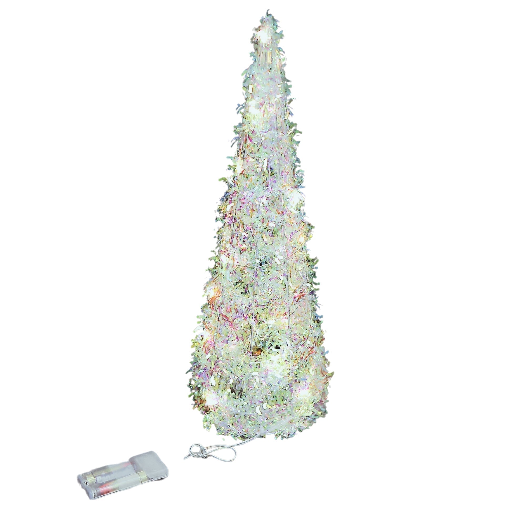 LED Whimsical Cone Tree Small 15.7" – Christmas Tabletop Decoration, Holiday Accent, Illuminated Winter Decor
