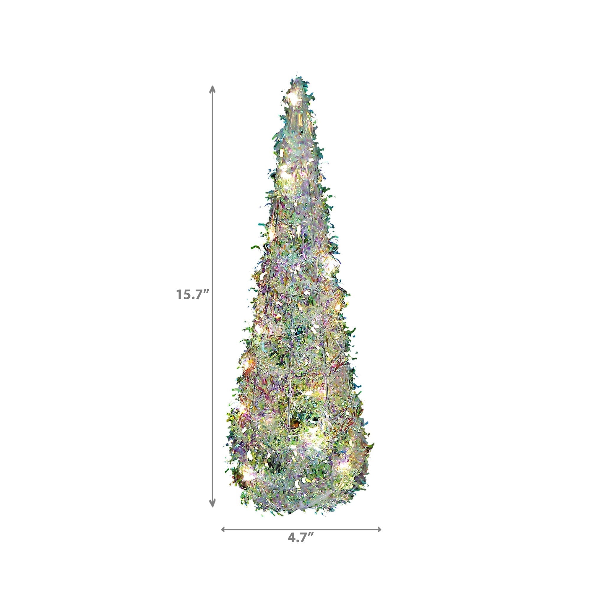 LED Whimsical Cone Tree Small 15.7" – Christmas Tabletop Decoration, Holiday Accent, Illuminated Winter Decor