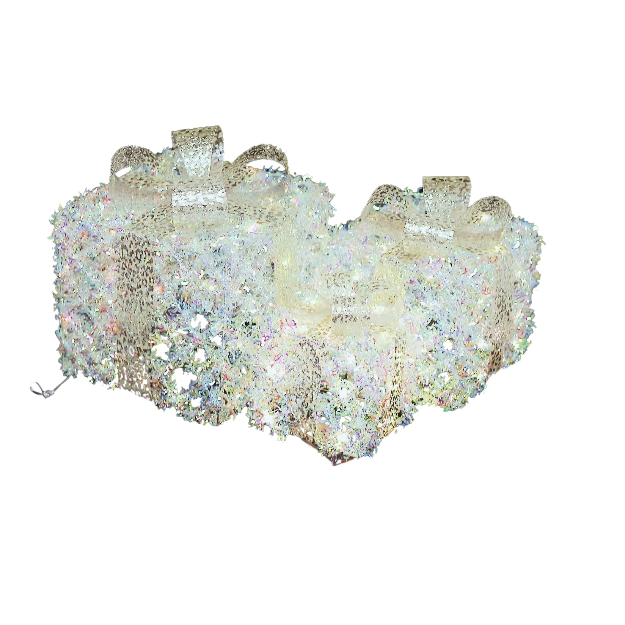 LED Whimsical Gift Box Christmas Decorations, Holiday Lighted Ornaments, Set of 3