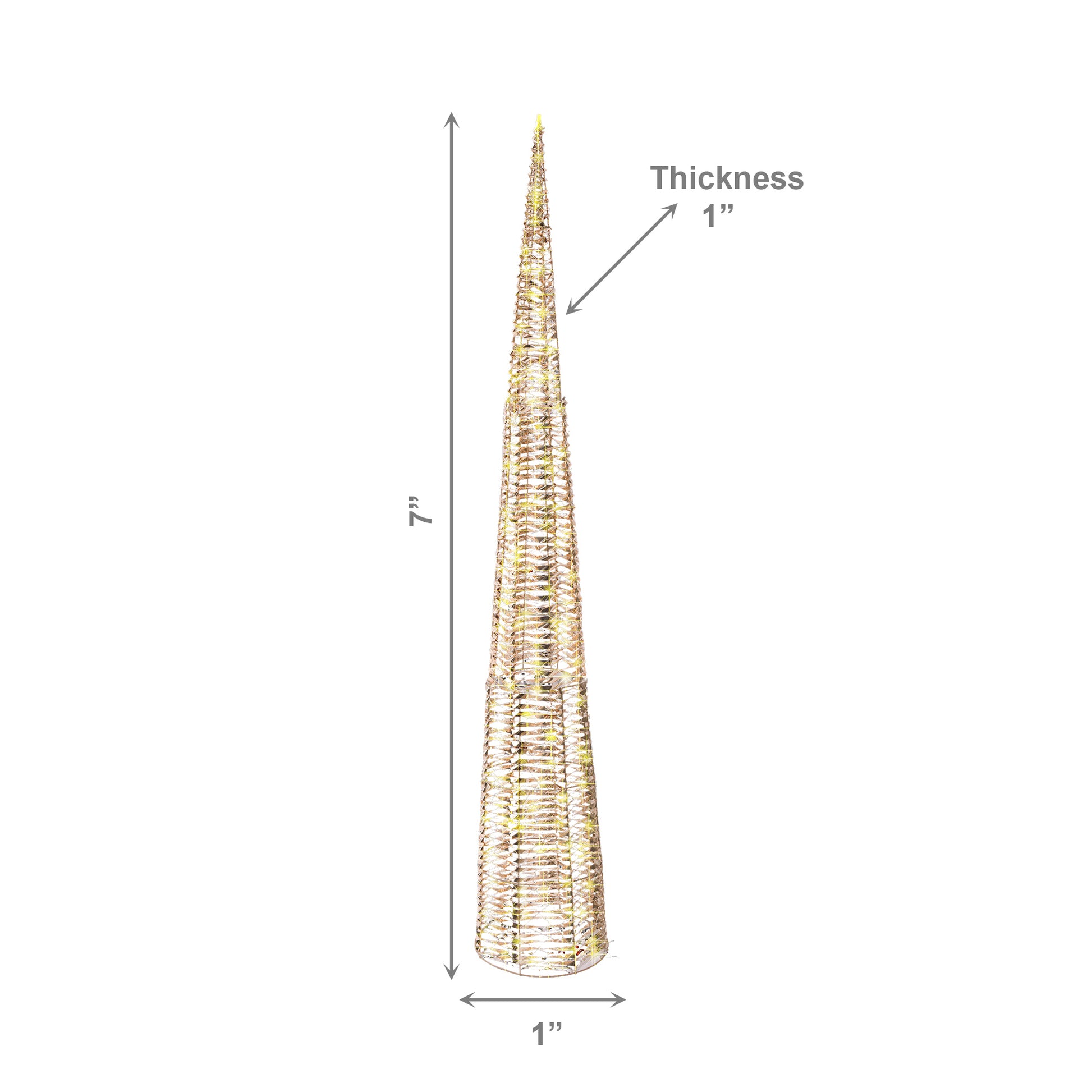 LED Lighted Gold Cone Tree Decor 1800 Light With Timer, Holiday Decor
