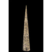 LED Lighted Gold Cone Tree Decor 1800 Light With Timer, Holiday Decor