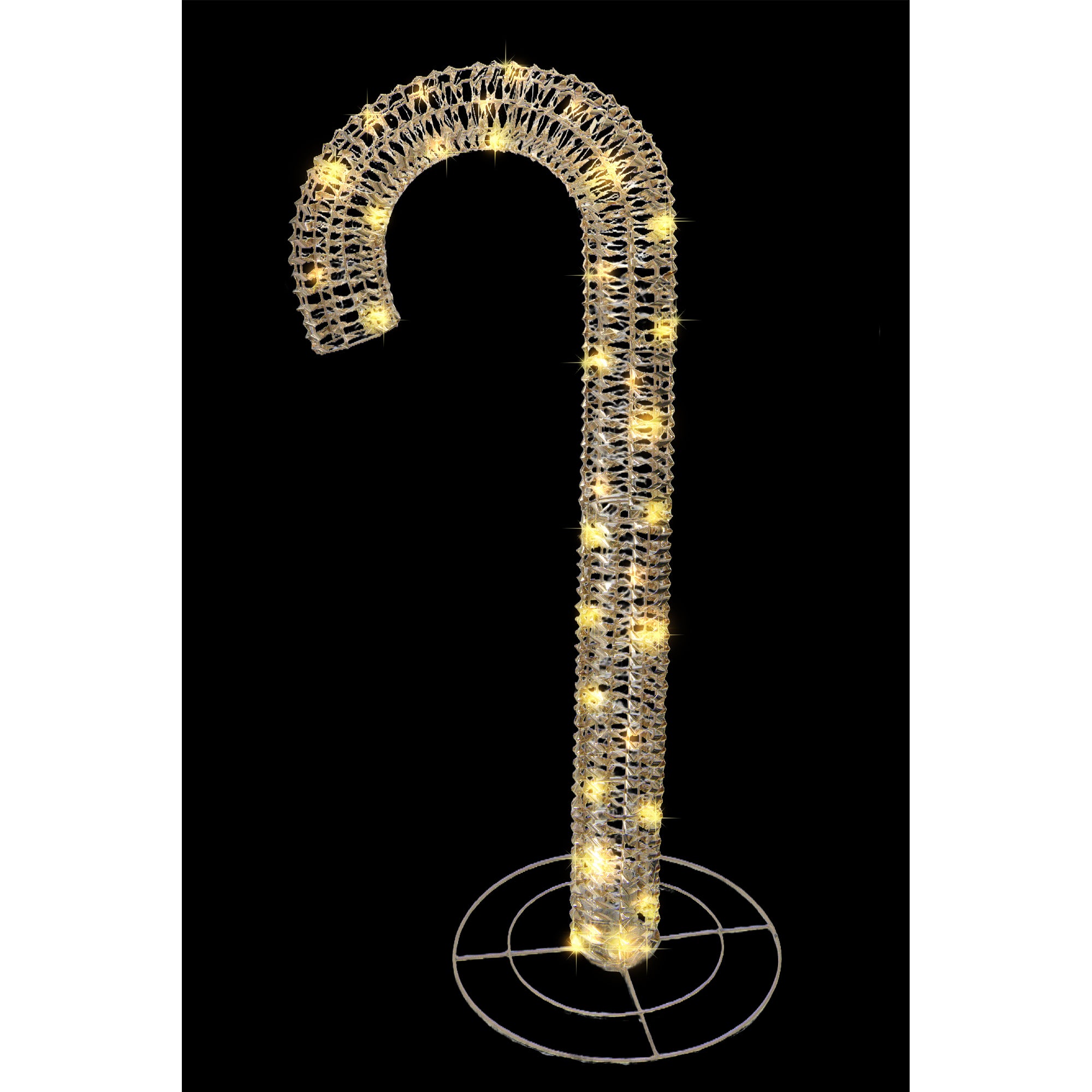 LED Lighted Gold Candy Cane Decor 700 Light With Timer, Holiday Decor
