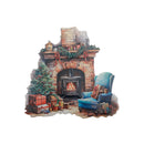 Embossed Metal Sign (Holiday Fireplace)