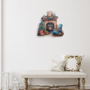 Embossed Metal Sign (Holiday Fireplace)