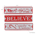 Embossed Metal Sign - Set of 3