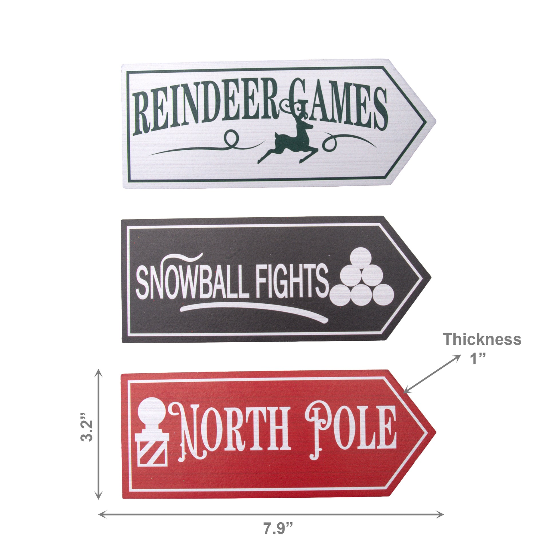 MDF Christmas Arrow Table Blocks Assorted, Christmas, Holiday Decor- Set of 3