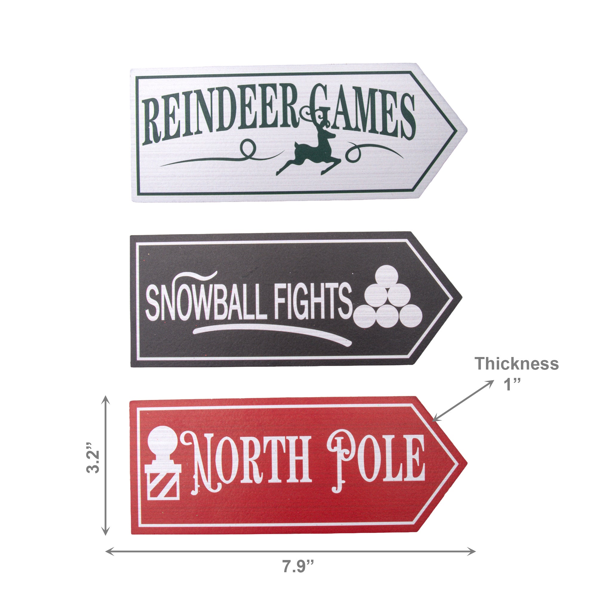 MDF Christmas Arrow Table Blocks Assorted, Christmas, Holiday Decor- Set of 3