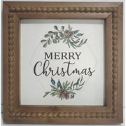 MDF Beaded Frame Wall Sign Merry Christmas, Christmas, Wall Decor, Holiday Decor- Set of 2