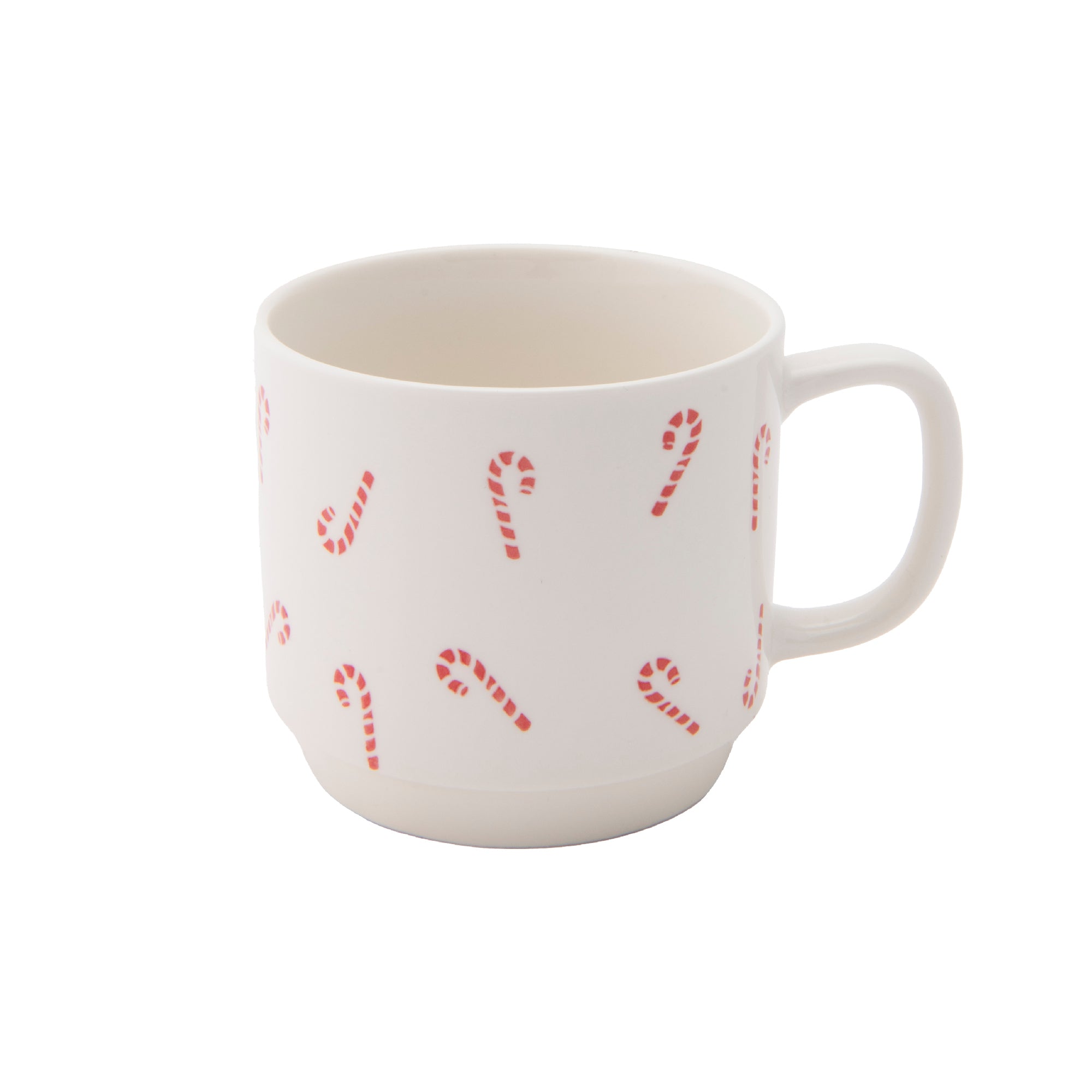 Ceramic Mug Candy Cane, Coffee Mug, Holiday Decor- Set of 2