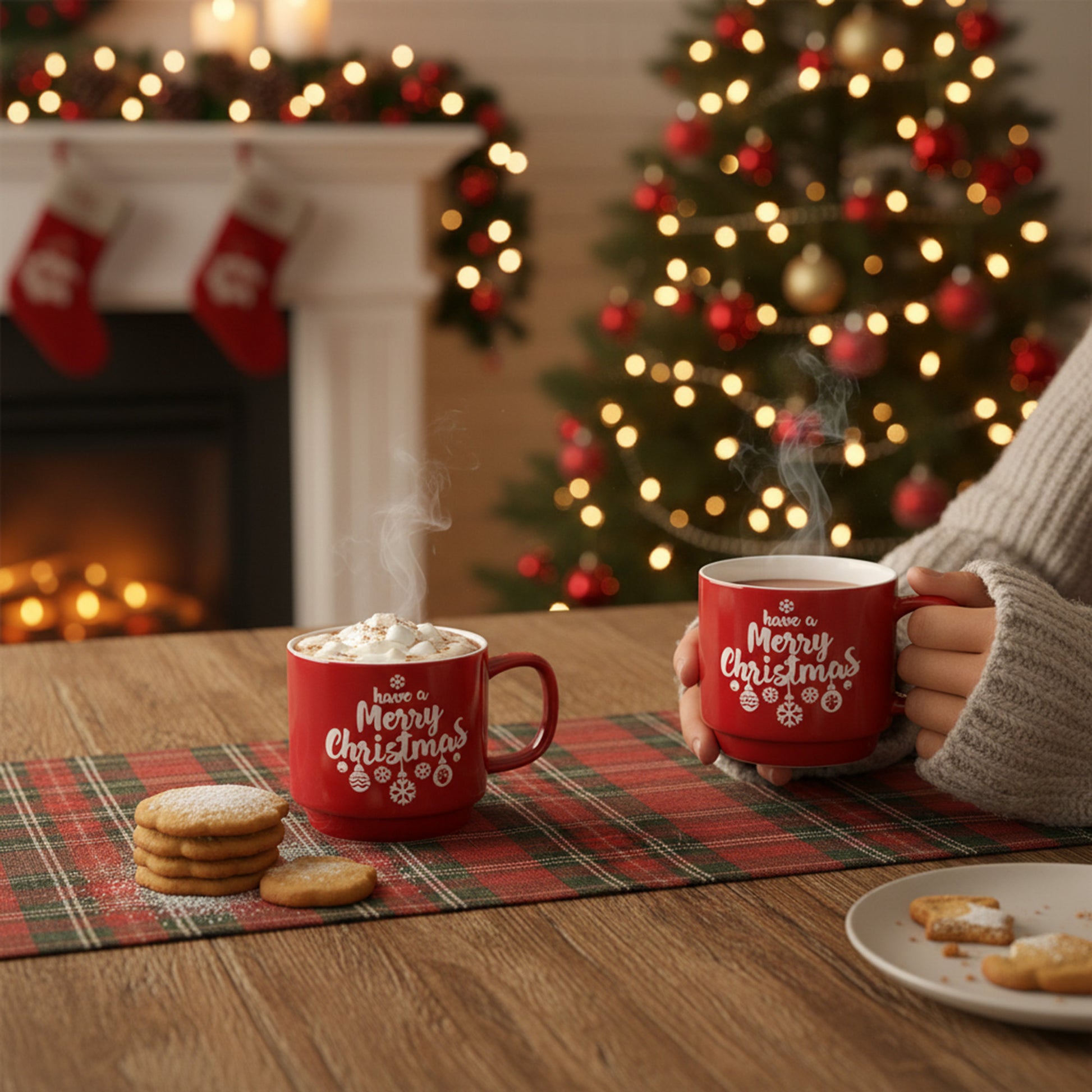 Ceramic Mug Have a Merry Christmas, Christmas, Coffee Mug, Holiday Decor- Set of 2
