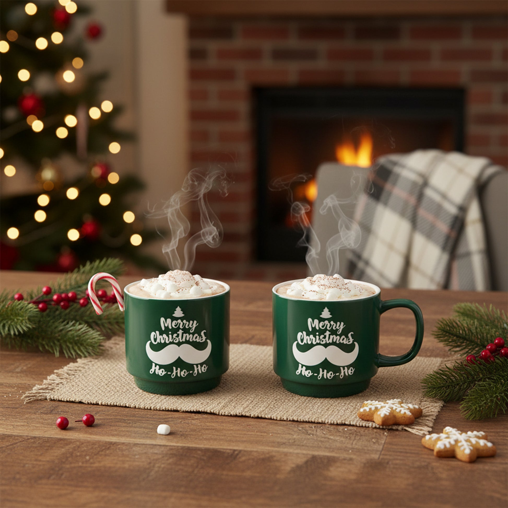 Ceramic Mug Merry Christmas, Christmas, Coffee Mug, Holiday Decor- Set of 2