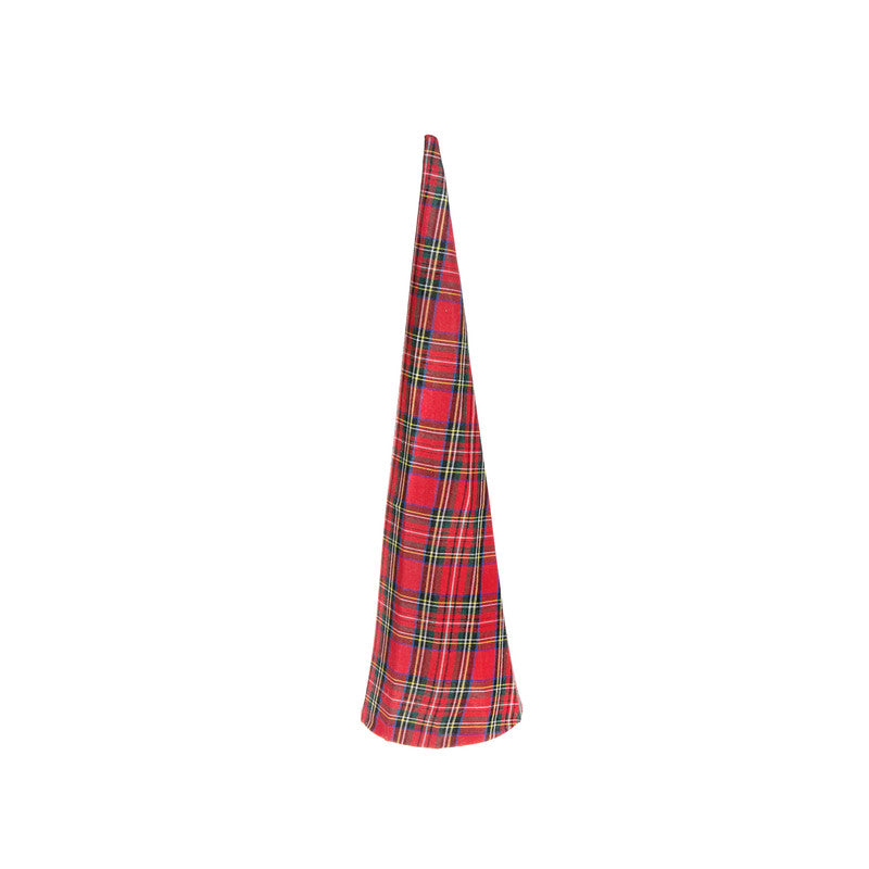 Large Christmas Plaid Cone Tree, Festive Home Decoration