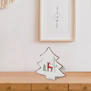 Ceramic Christmas Tree Tealight Candle Holder, Holiday Candle Decor - Set Of 3