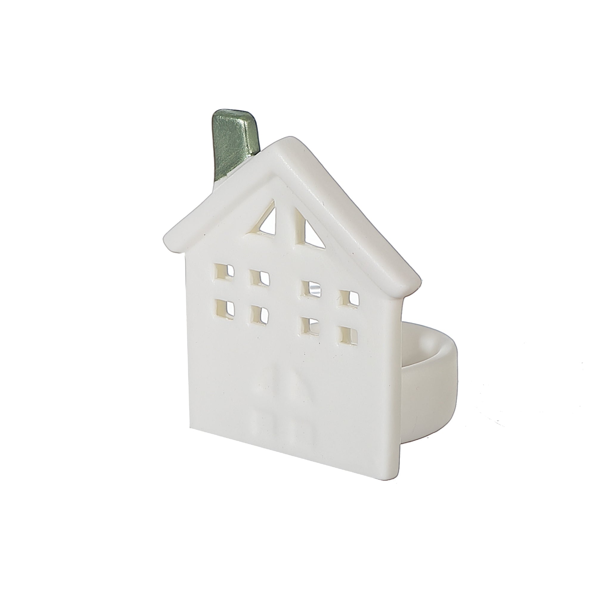 Ceramic Christmas Tree Tealight Candle Holder, Holiday Candle Decor - Set Of 3