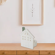 Ceramic House Tealight Candle Holder, Christmas Village Candle Decor - Set Of 3