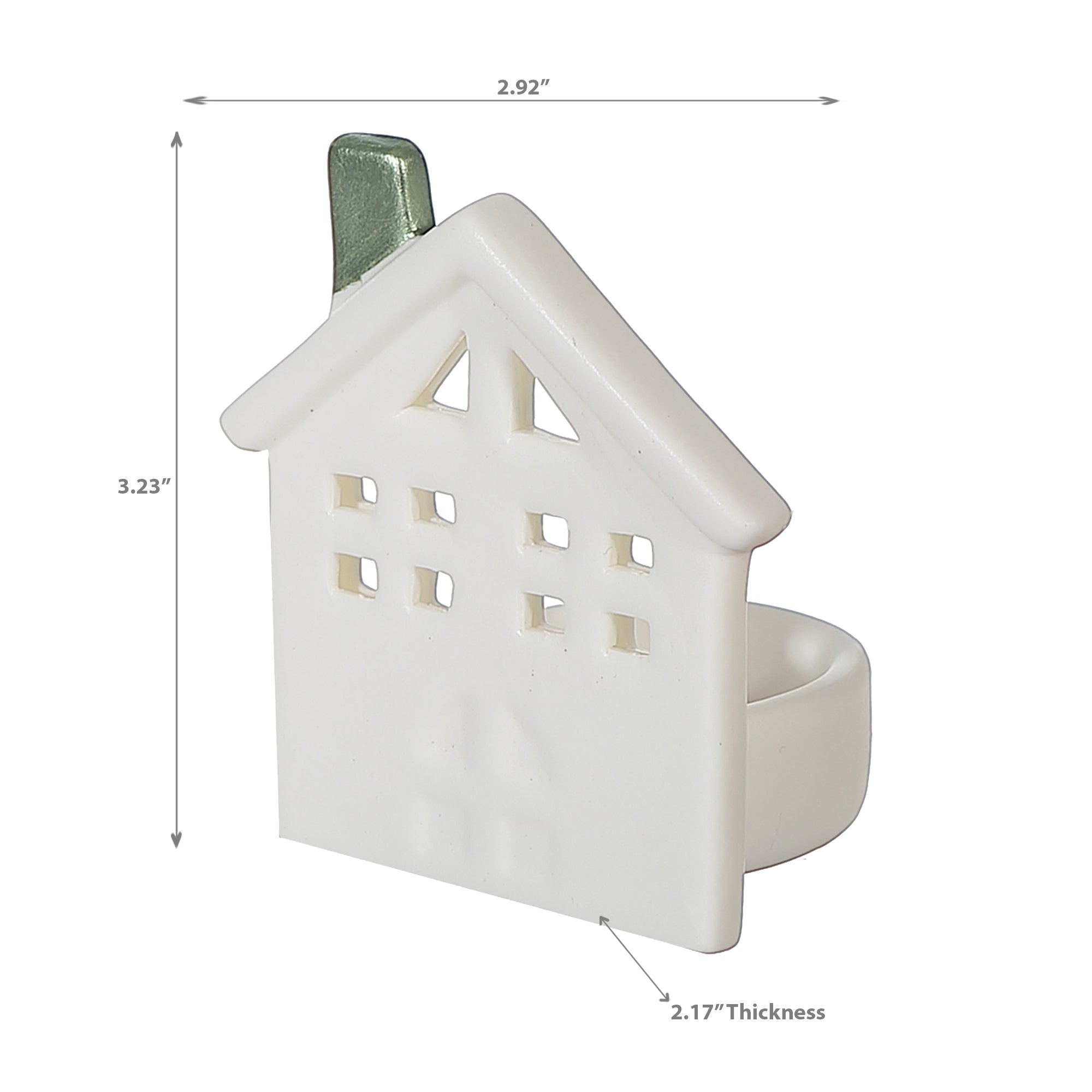 Ceramic House Tealight Candle Holder, Christmas Village Candle Decor - Set Of 3
