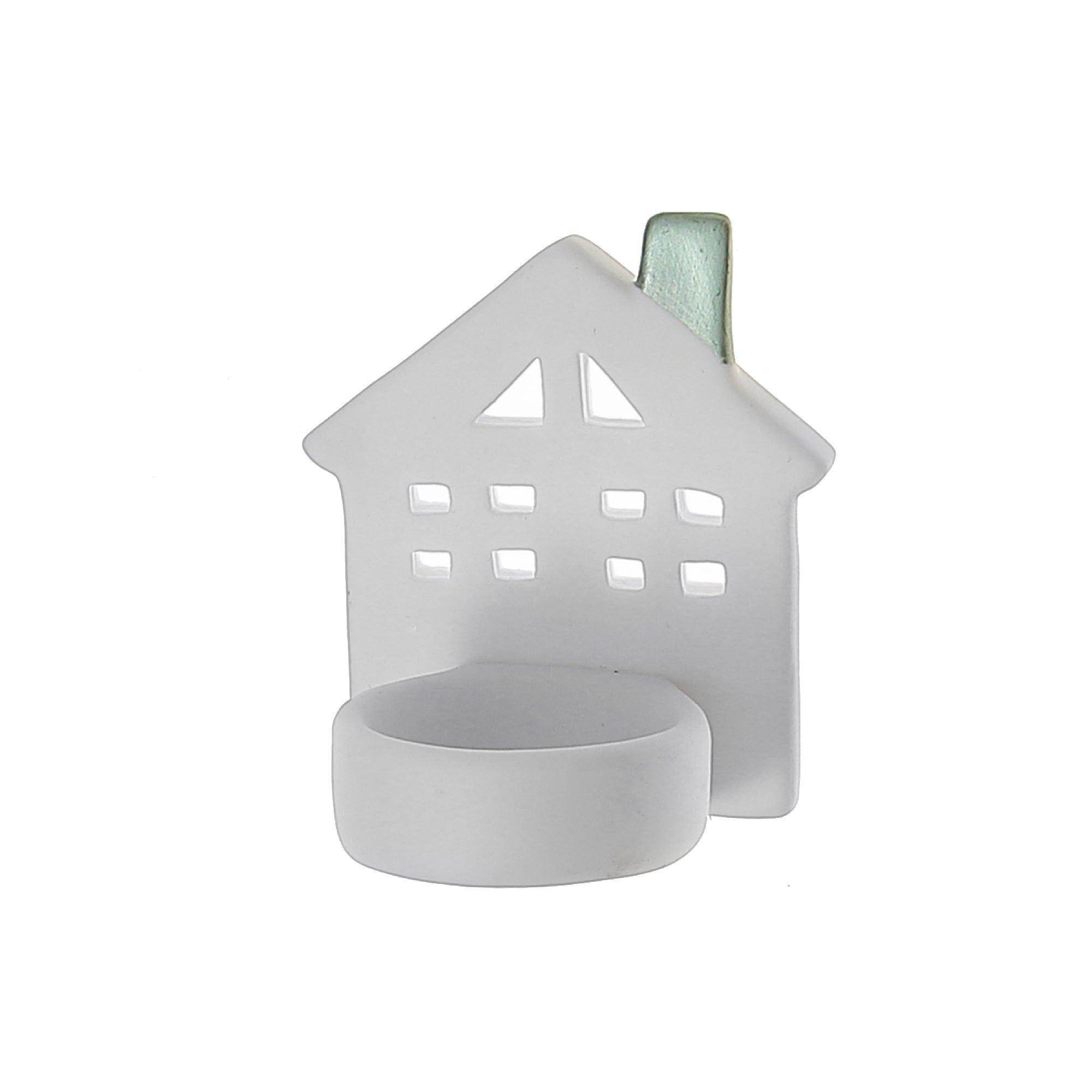 Ceramic House Tealight Candle Holder, Christmas Village Candle Decor - Set Of 3