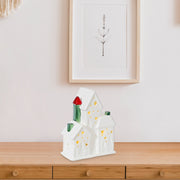 LED Ceramic House Christmas Decor – Holiday Table Accent