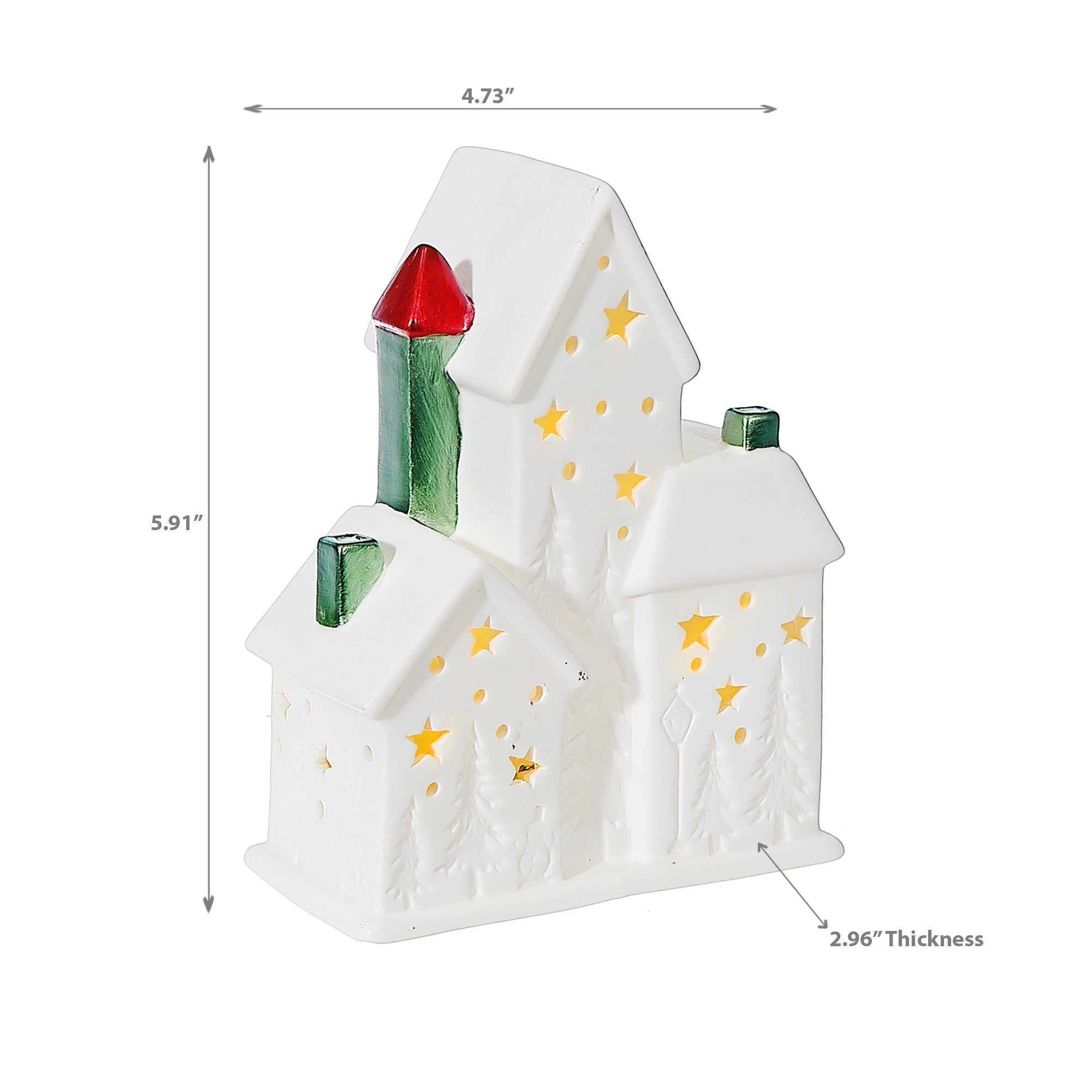 LED Ceramic House Christmas Decor – Holiday Table Accent