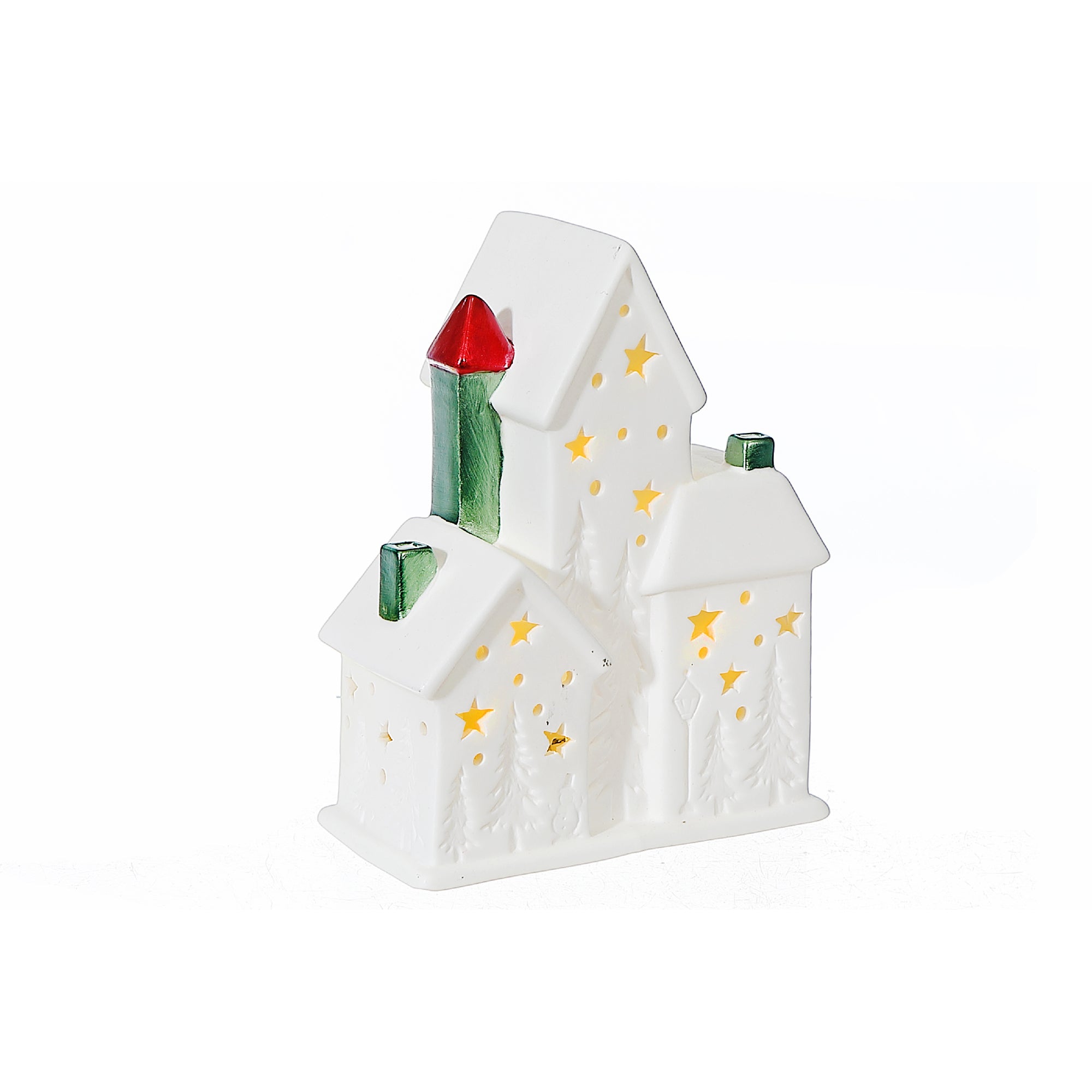 LED Ceramic House Christmas Decor – Holiday Table Accent