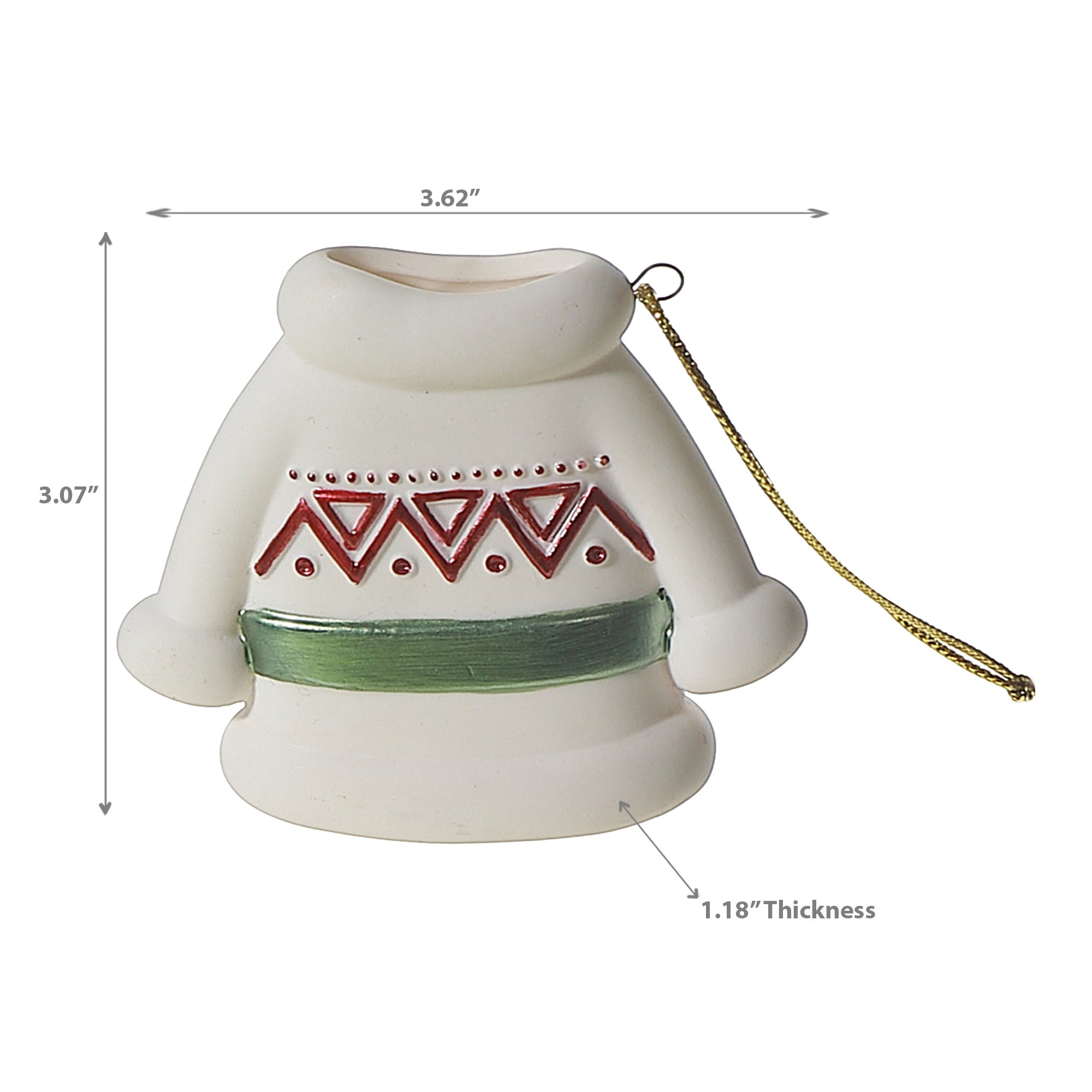 Ceramic Sweater Christmas Ornament Set of 6 – Holiday Tree Decoration