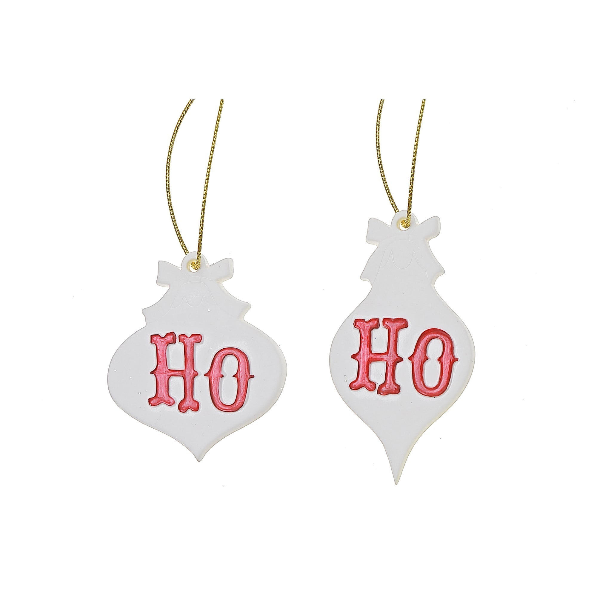 Assorted Ceramic Ho Ho Christmas Ornament Set of 12 – Holiday Tree Decoration