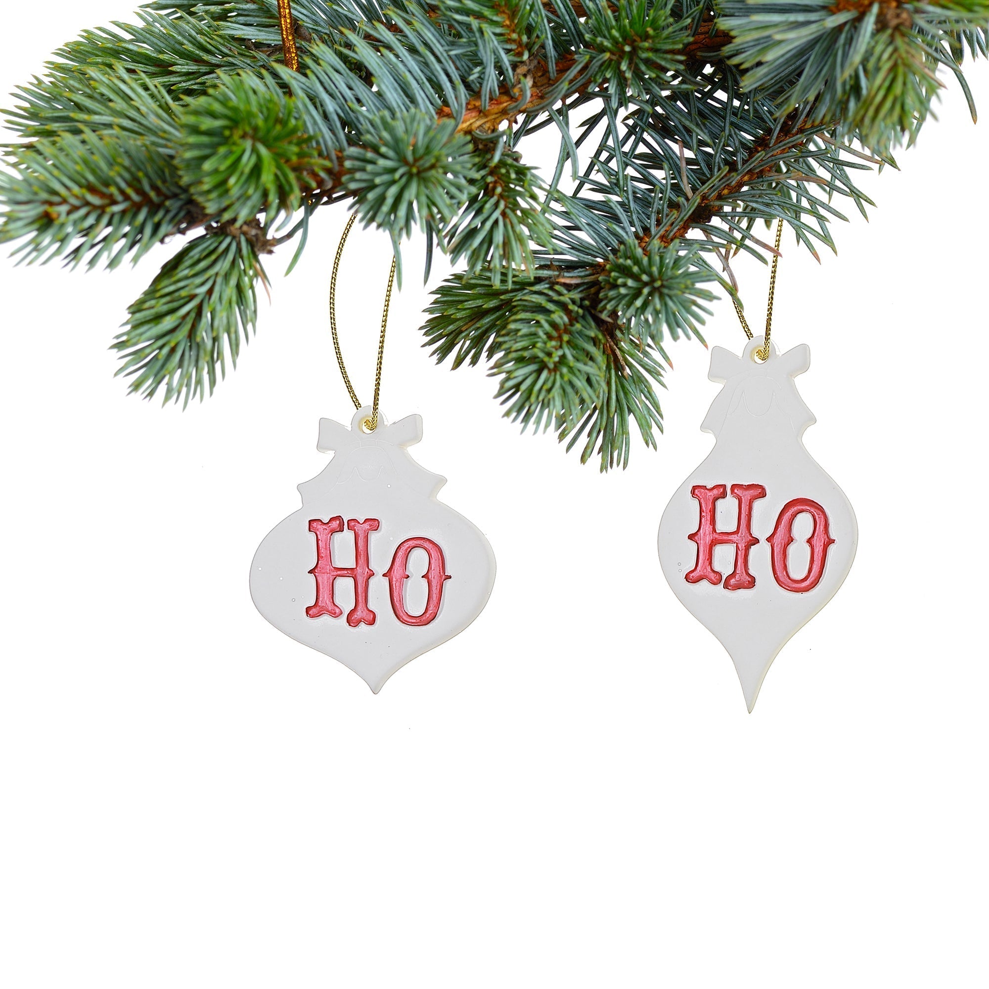 Assorted Ceramic Ho Ho Christmas Ornament Set of 12 – Holiday Tree Decoration
