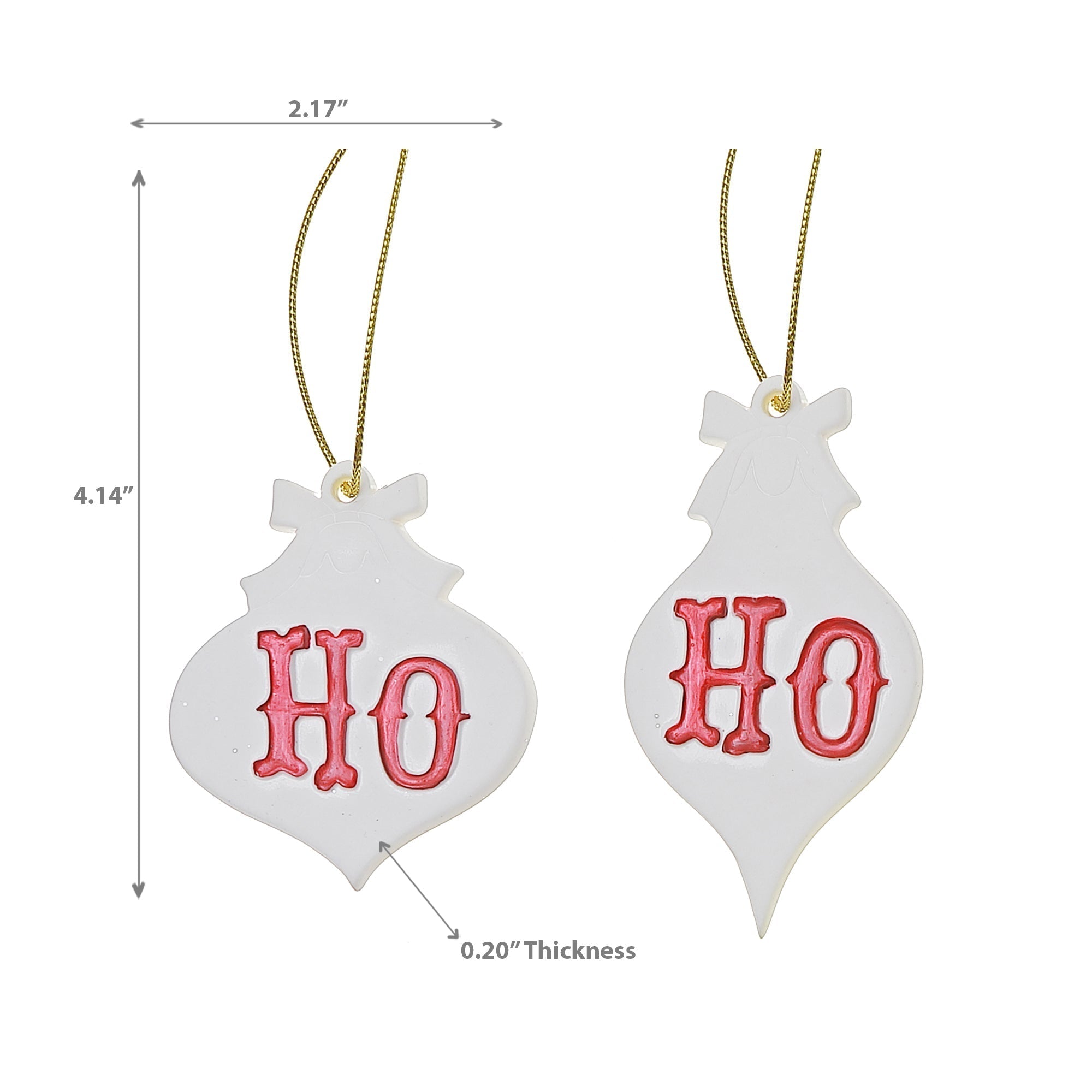 Assorted Ceramic Ho Ho Christmas Ornament Set of 12 – Holiday Tree Decoration