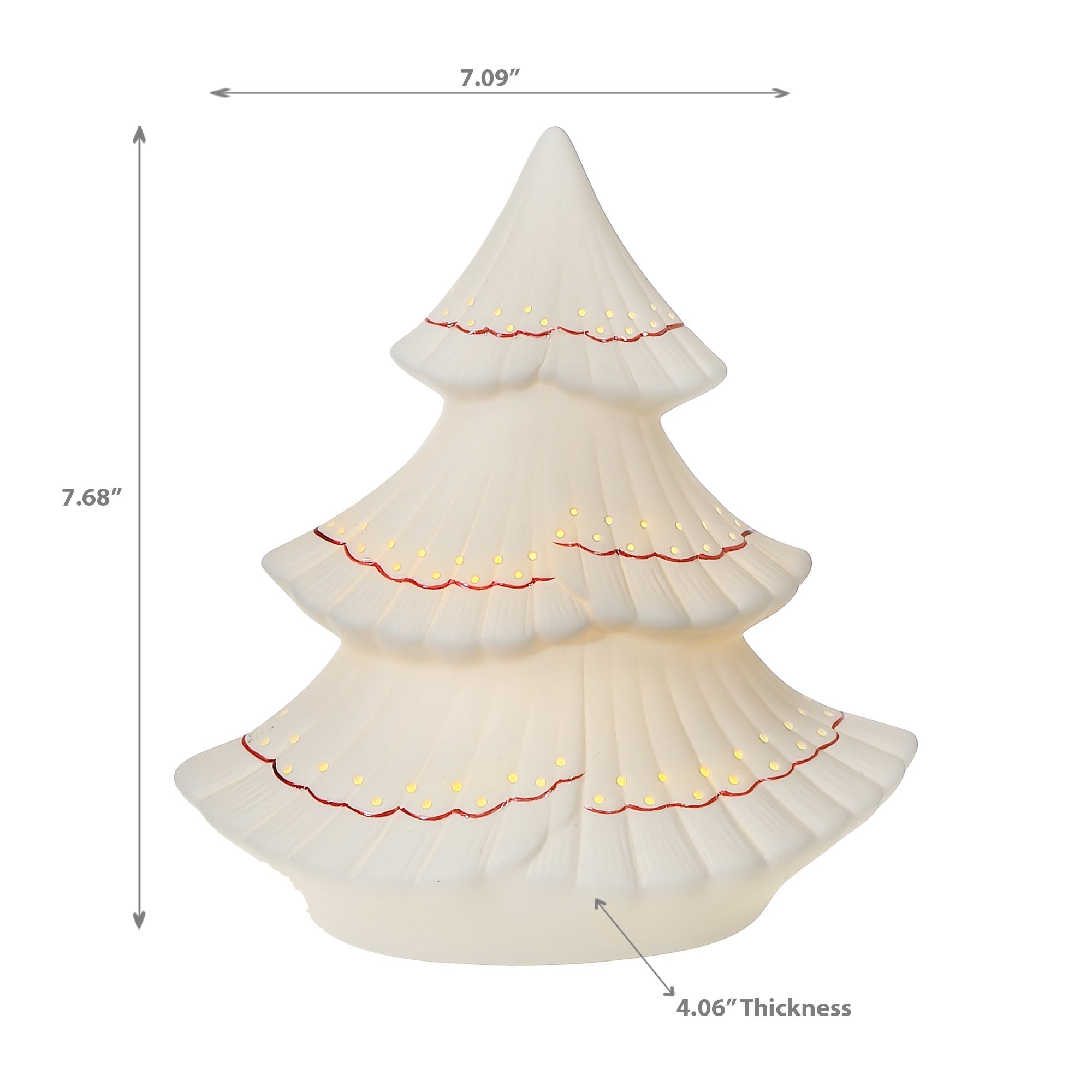 Medium LED Ceramic Christmas Tree Decor – Holiday Table Accent