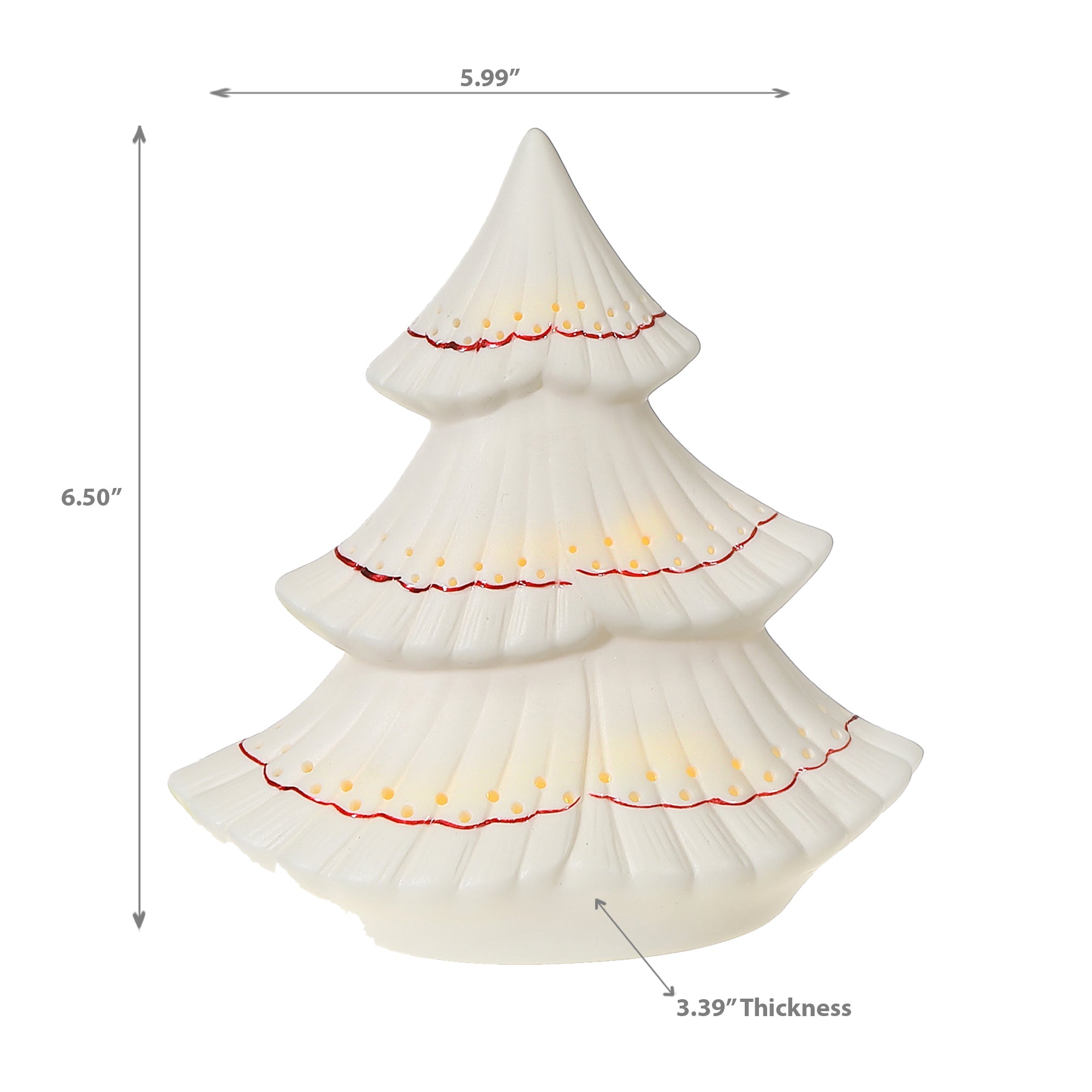 Small LED Ceramic Christmas Tree Decor – Holiday Table Accent