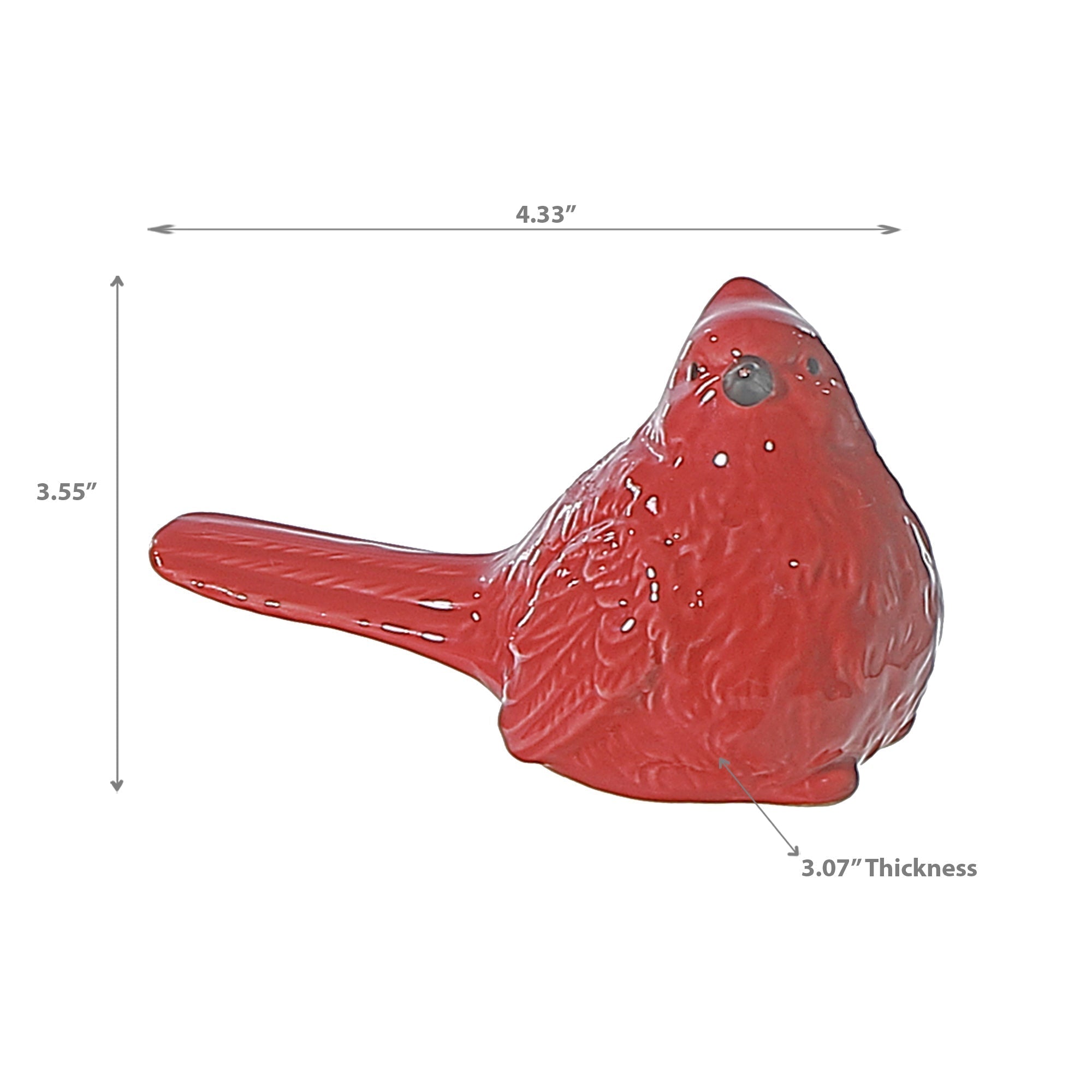 Ceramic Cardinal Bird Figurine, Christmas Cardinal Decoration, Holiday Tabletop Decor Left
